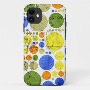 Abstract Retro Polka Dots Grunge Cracked Wall iPhone 11 Case