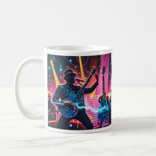 Abstract retro pop musical instruments coffee mug