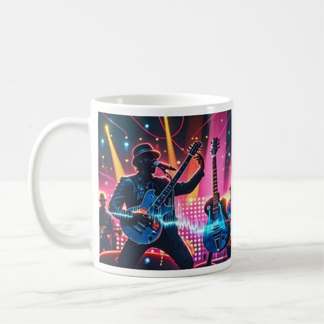 Abstract retro pop musical instruments coffee mug (Left)