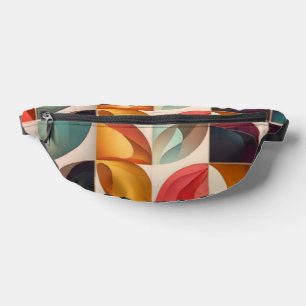 Abstract Retro Popular Squares Collection Bum Bags
