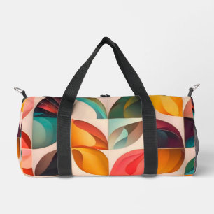 Abstract Retro Popular Squares Collection Duffle Bag