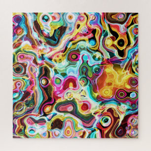 Abstract Retro Rainbow Psychedelic Lava  Jigsaw Puzzle