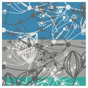 Abstract retro small flowers floral leaves branch fabric