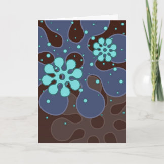 Abstract Retro Snowflakes Greeting Card in Blues