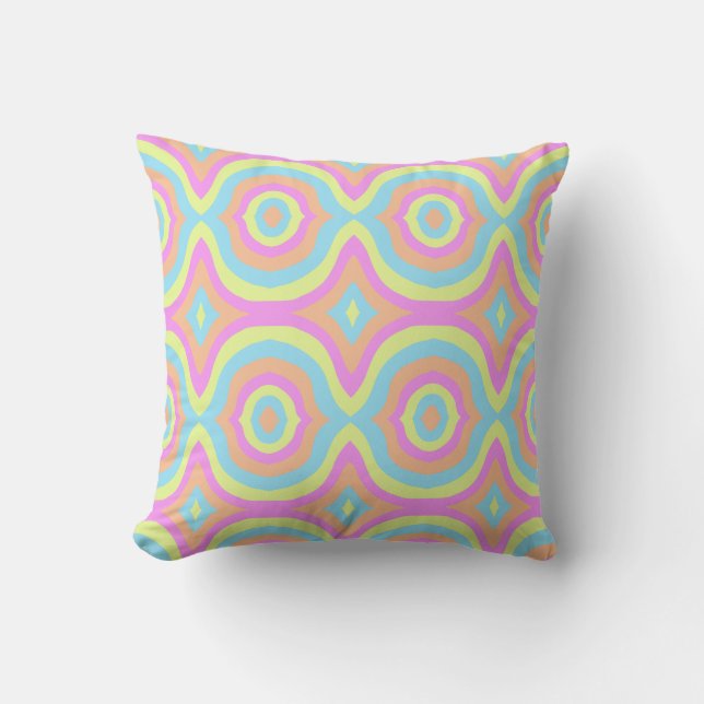Abstract Retro Stylish Colourful Cushion (Front)