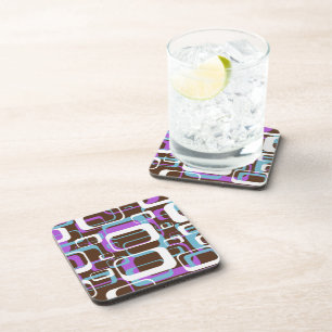 Abstract Retro Swinging 60s Geometric Pattern Coaster