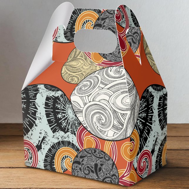 Abstract Retro Swirl Pattern Favour Box (Creator Uploaded)