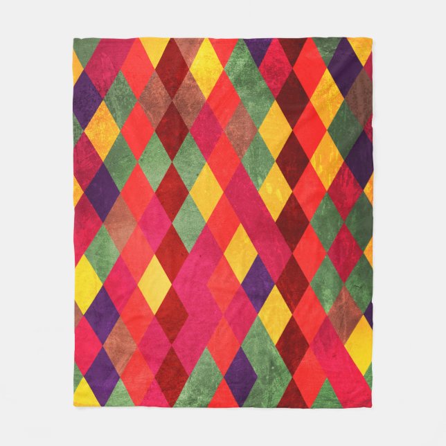 Abstract retro vintage seamless pattern fleece blanket (Front)