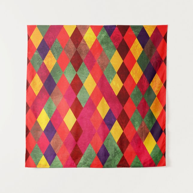 Abstract retro vintage seamless pattern tapestry (Front)