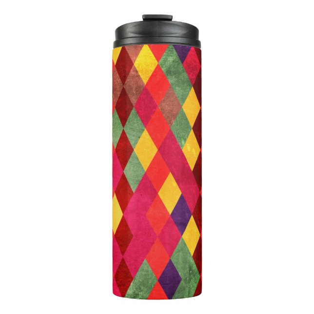 Abstract retro vintage seamless pattern thermal tumbler (Front)