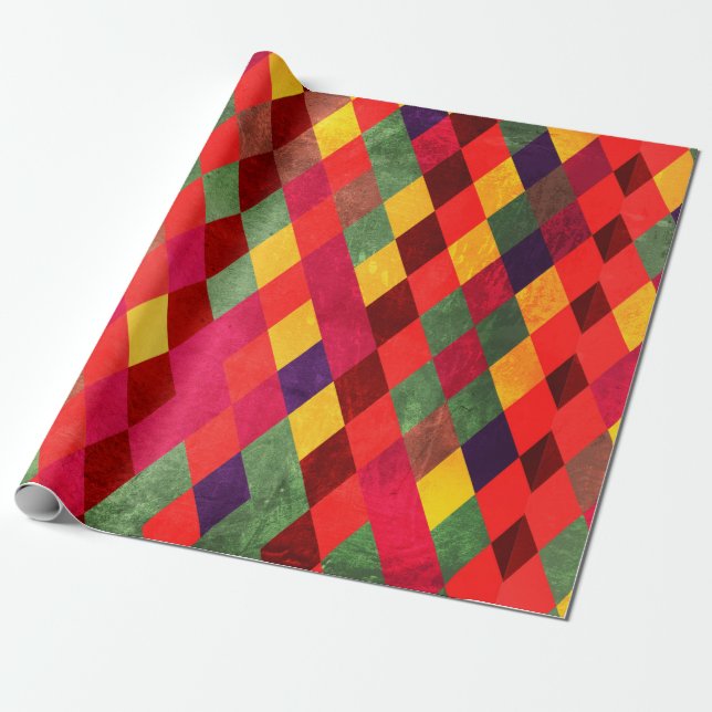 Abstract retro vintage seamless pattern wrapping paper (Unrolled)