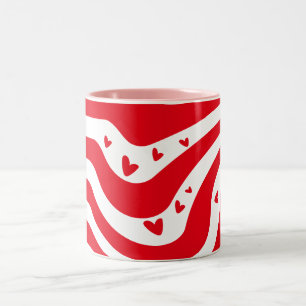 abstract retro wave pattern Two-Tone coffee mug