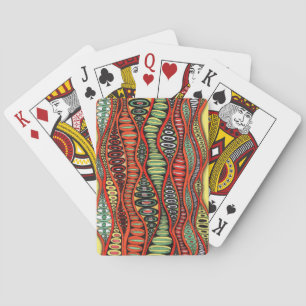 Abstract Retro Wavy Eye Pods Playing Car Cards