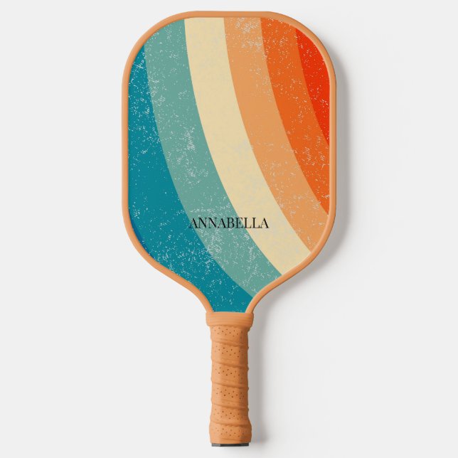 Abstract Retro Wavy Lines Pickleball Paddle (Front)
