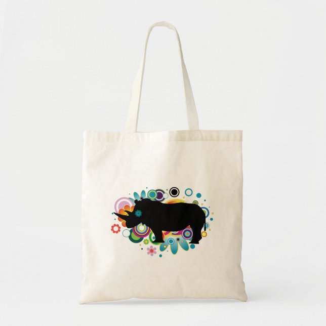 Abstract Rhino Budget Tote Bag (Front)