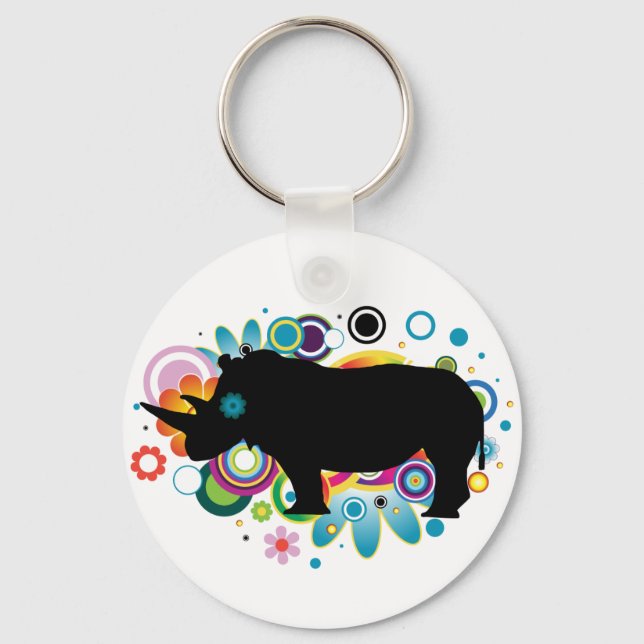 Abstract Rhino Keychain (Front)