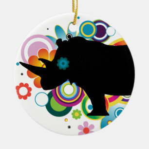 Abstract Rhino Ornament