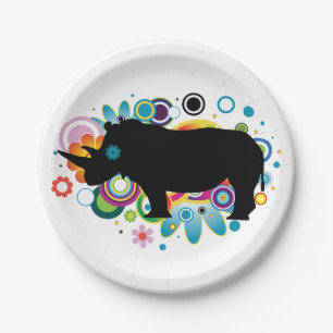 Abstract Rhino Paper Plates