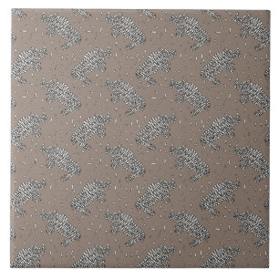 Abstract Rhinoceroses Ceramic Tile