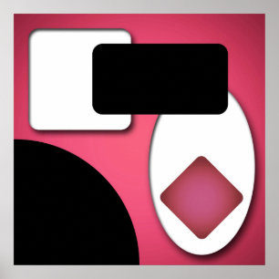 Abstract Rich Modern Pink Shapes AP0006 Poster