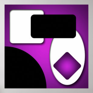 Abstract Rich Modern Purple Shapes AP0006 Poster