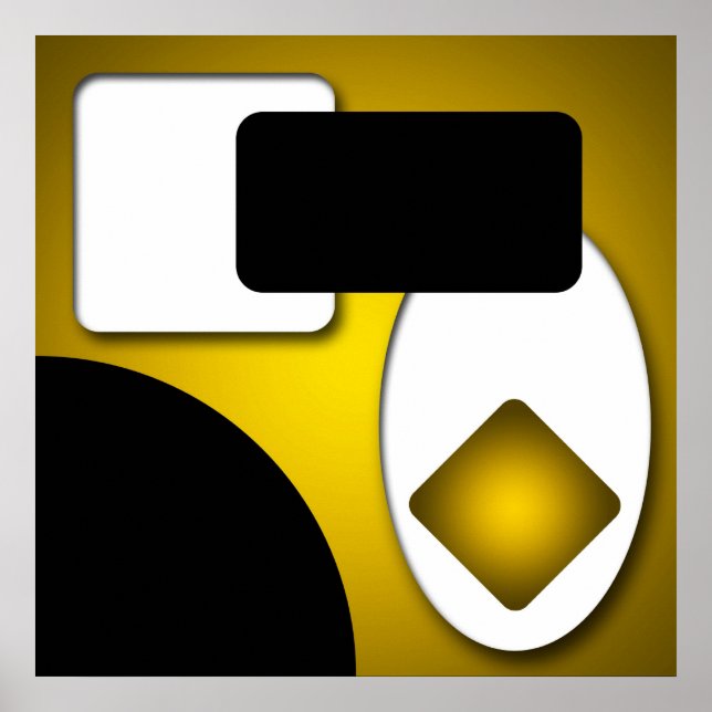 Abstract Rich Modern Yellow Shapes AP0006 Poster (Front)