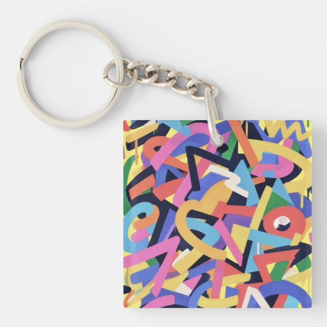 Abstract Riot Key Ring (Front)