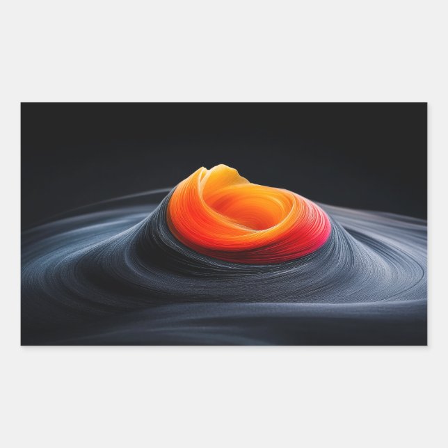 Abstract Ripples Rectangular Sticker (Front)