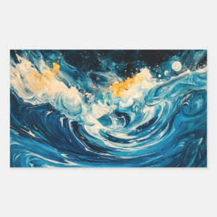 Abstract Ripples Rectangular Sticker