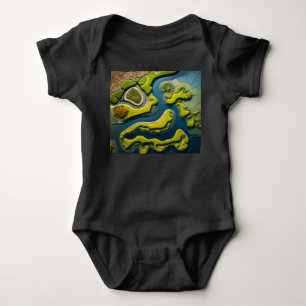 Abstract River Estuary Baby Bodysuit
