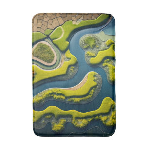 Abstract River Estuary Bath Mat