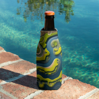 Abstract River Estuary Bottle Cooler