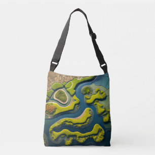 Abstract River Estuary Crossbody Bag