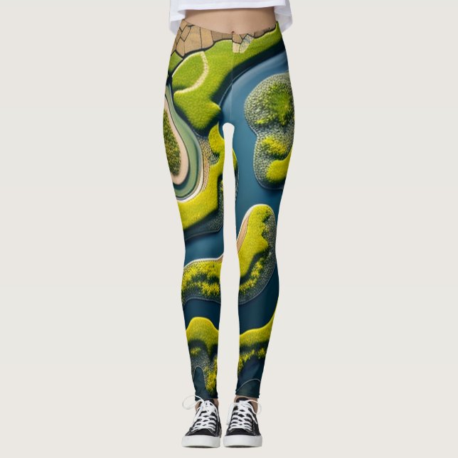 Abstract River Estuary Leggings (Front)