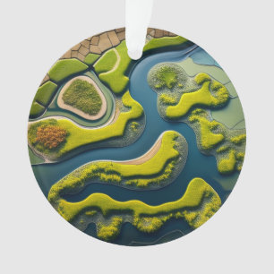 Abstract River Estuary Ornament