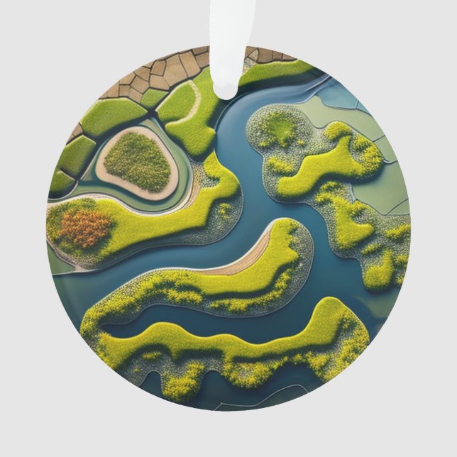 Abstract River Estuary Ornament (Front)