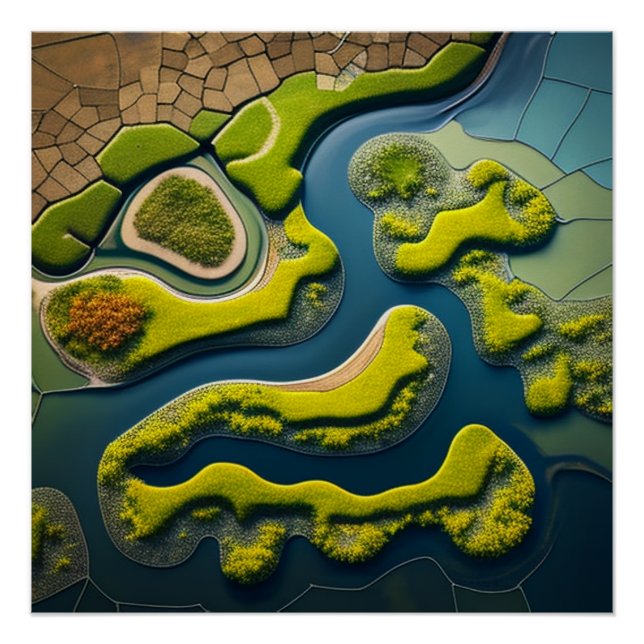 Abstract River Estuary Poster (Front)