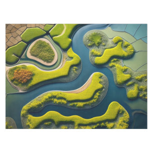 Abstract River Estuary Tablecloth