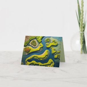 Abstract River Estuary Thank You Card