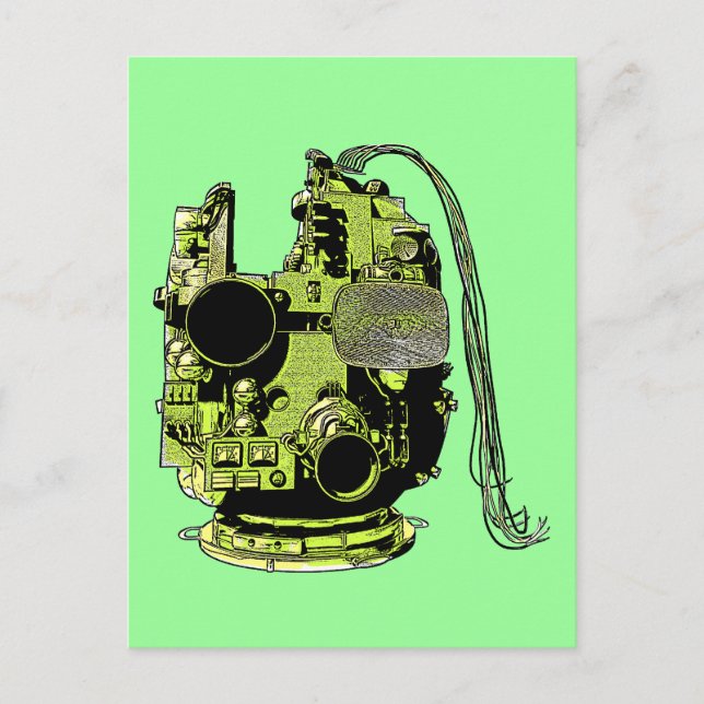 Abstract Robot Head Retro Colours Postcard (Front)
