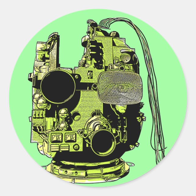 Abstract Robot Head Retro Colours Sticker (Front)