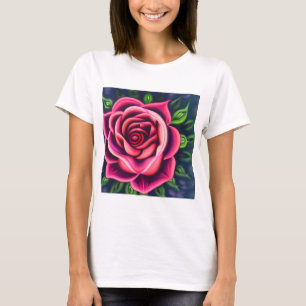 Abstract Romantic Pink Rose Bloom T-Shirt