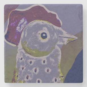 Abstract Rooster 2 Stone Coaster