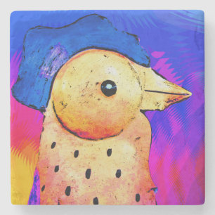 Abstract Rooster 4 Stone Coaster