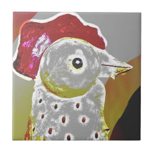 Abstract Rooster 6 Ceramic Tile