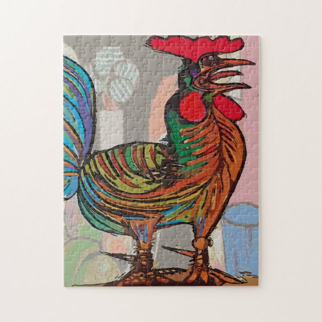 Abstract Rooster, Morning Call, Jigsaw Puzzle (Vertical)