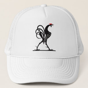 Abstract Rooster Silhouette Art Trucker Hat