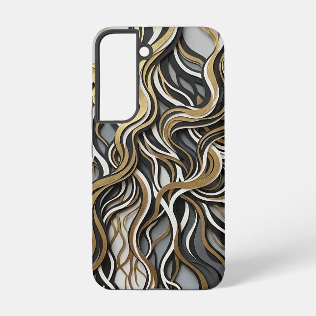Abstract Root Network Monochrome Samsung Cases (Back)