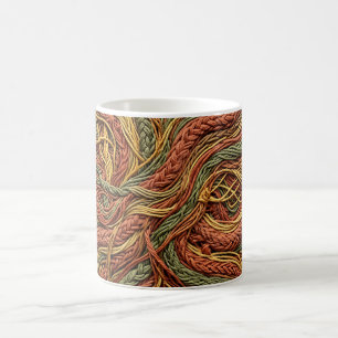 Abstract Root System Earth Tone Thread Coffee Mug