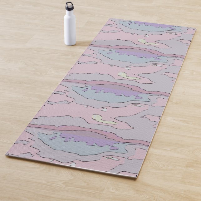 🌸 Abstract Rose and Violet Yoga Mat (In Situ)